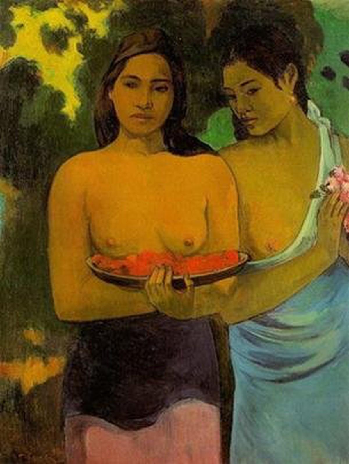 Chan dung Nguoi Phu Nu Cam Xoai, mot trong cac tac pham chan dung noi tieng cua hoa si Paul Gauguin ve nguoi dan dia phuong.